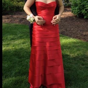 BCBG Maxazria Red Tiered Gown